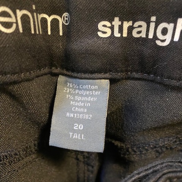 Avenue Butter Denim Straight Black Tall Jeans - Picture 4 of 5